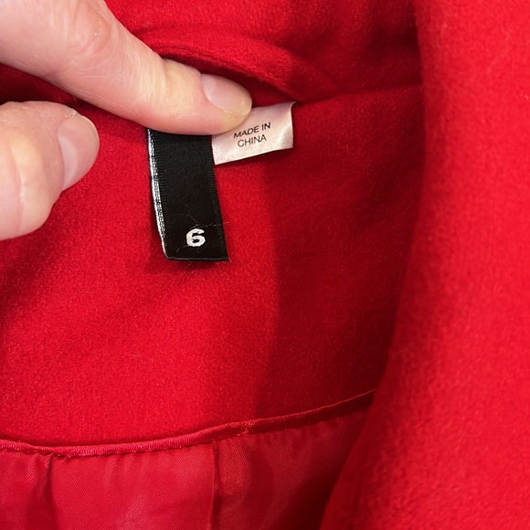 Red, Divided pea coat - Picture 4 of 7